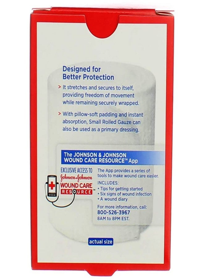 Johnson & Johnson (2 Pack) Johnson & Johnson Red Cross First Aid Rolled Gauze 2" - Each - Image 3